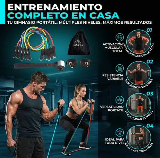 Veick®  Kit de de 11 piezas Entrena y tonifica en casa sin pagar mensualidades de gym.