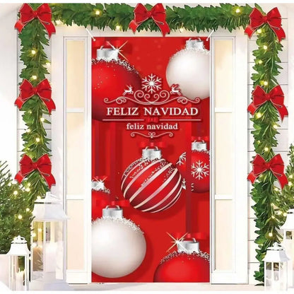 FORRO NAVIDEÑO PARA PUERTA EDICIÓN PREMIUM® – Ajuste Perfecto 2 m x 85 cm.