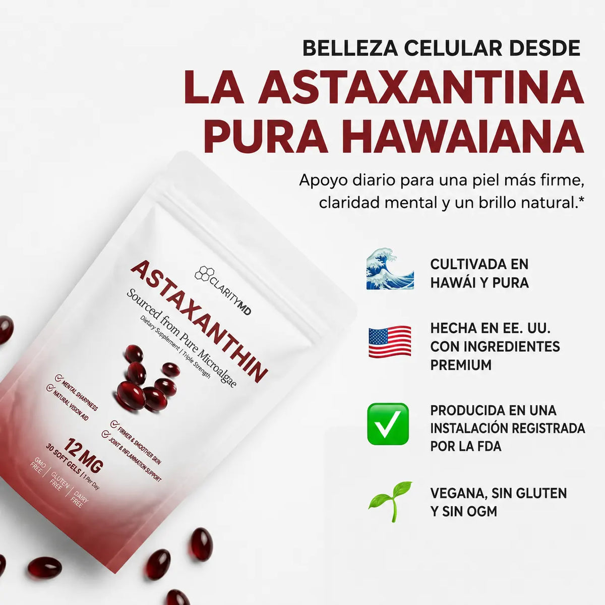 Astaxantina Natural 12mg — Si tu médico te dijo que hay que monitorear tus riñones, esto es lo que puedes empezar a hacer hoy.