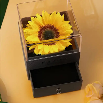 Set girasol (Collar + Anillo) + Estuche de Girasol Incluido
