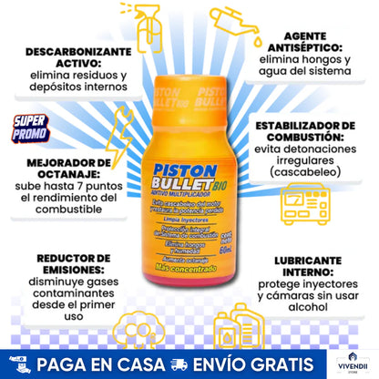 Piston Bullet 60ML™  Limpia tu motor (Paga 1 recibe 2 gratis)