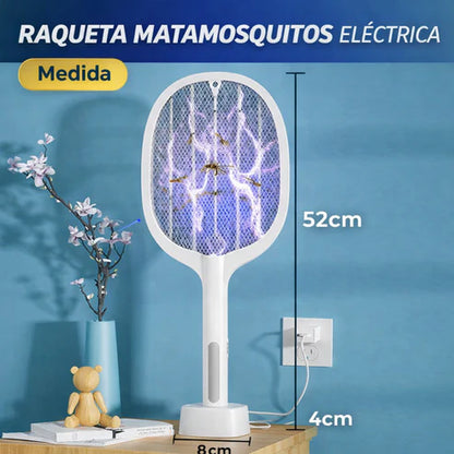 💪 Adiós Mosquitos Sin Químicos🦟 Raqueta Matamosquitos + puerto de carga + cable usb.