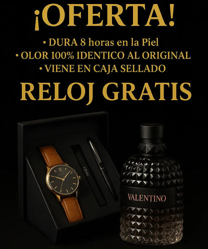 Valentino Uomo Born In Roma Intense 100ML para Hombre • Obsequio: Reloj Exclusivo + pulsera + caja de lujo.