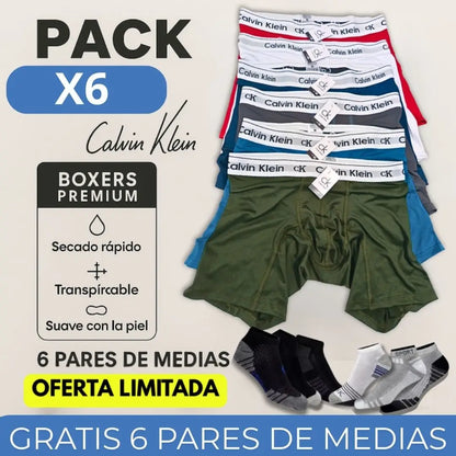 PACK 6 boxers Calidad Premium ® GRATIS 6 MEDIAS Promoción limitada.