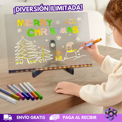 ShineBoard™ Pizarra Acrílica con Luz LED 30x20cm