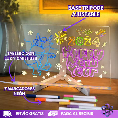 ShineBoard™ Pizarra Acrílica con Luz LED 30x20cm