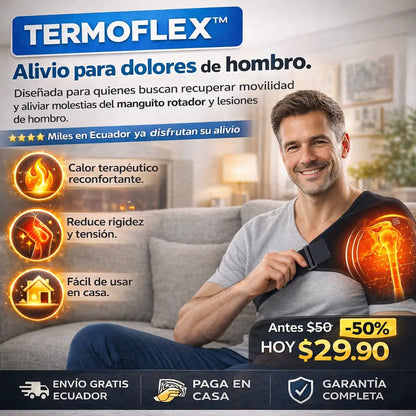 TERMOFLEX™ Hombrera Térmica Con Cable USB | Alivio del dolor Sin Cirugía.