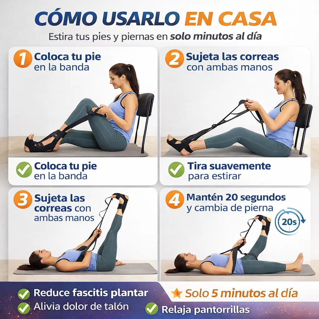 Step™ Banda de Estiramiento, Alivia el dolor de fascitis plantar y talón sin filtraciones ni cirugías.