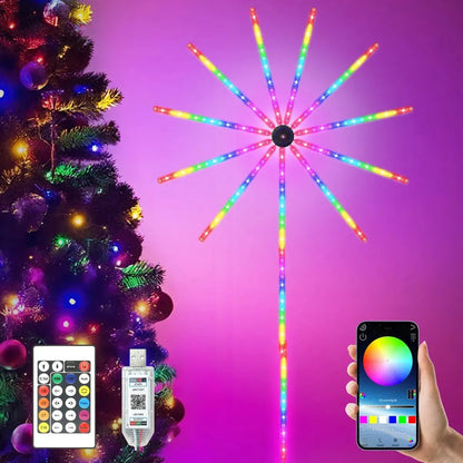Luces LED de fuegos artificiales con control remoto