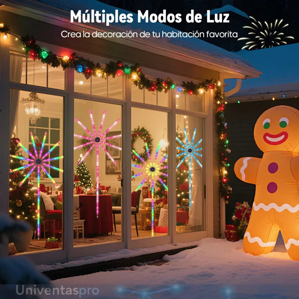 Luces LED de fuegos artificiales con control remoto