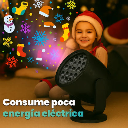 Proyector Navideño con 16 Figuras Navideñas – Decora tu hogar sin complicaciones