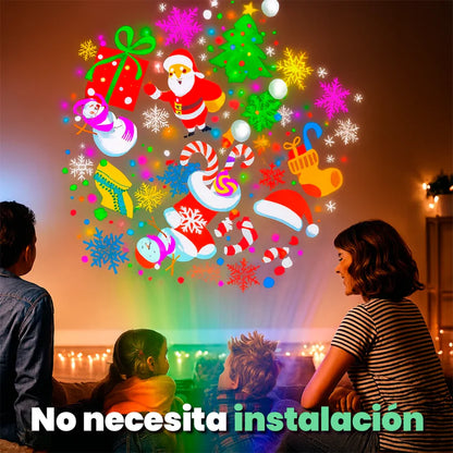Proyector Navideño con 16 Figuras Navideñas – Decora tu hogar sin complicaciones