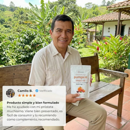 Aceite puro de semilla de calabaza ¡La solución natural para tu próstata y riñones! 150 capsulas