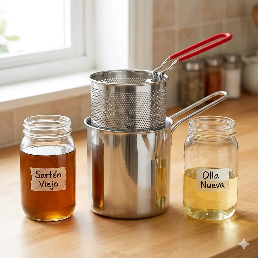 Olla Freidora con Cesta de Acero Inoxidable ® - ¡Fríe con Precisión y Limpieza Total!