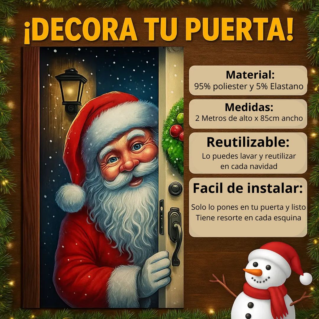 FORRO NAVIDEÑO PARA PUERTA EDICIÓN PREMIUM® – Ajuste Perfecto 2 m x 85 cm.