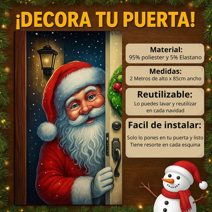 FORRO NAVIDEÑO PARA PUERTA EDICIÓN PREMIUM® – Ajuste Perfecto 2 m x 85 cm.