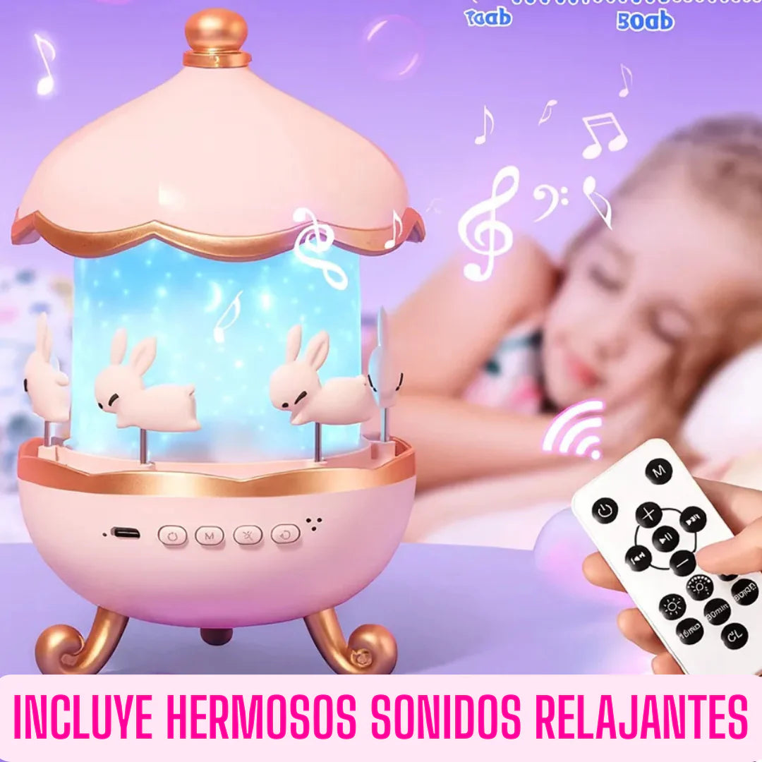 Proyector con luces giratorias y sonidos relajantes, !Gratis 12 películas de efectos intercambiables y control remoto¡