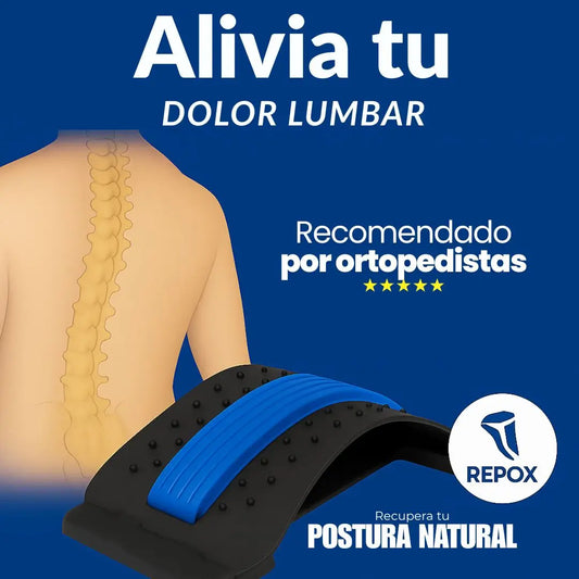Repoxe® Camilla Lumbar, Alivio del dolor de espalda y corrige tu postura con solo 10 min de uso al día.