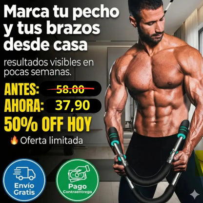 GymFlex Pro™ - Equipo de Gimnasio Portatil fortalece brazos, pecho y define los músculos.