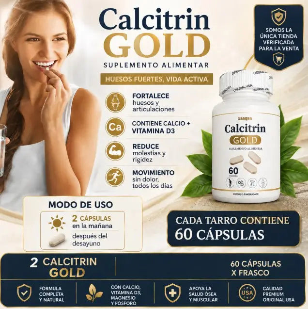 Calcitrin Gold Original ® alivia el dolor agudo en articulaciones, regenera tejidos y desinflama el nervio ciático.