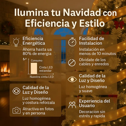 Luxiflex 5M® Cinta Navideña con luz LED incorporada !Paga 1 lleva 2!